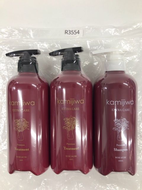 R3554 D kamijiwa EXTRA CARE プレミアムトリートメント ローズムスク 600g 2個／kamijiwa EXTRA CARE プレミアムシャンプー ローズムスク 600ml 計3点セット