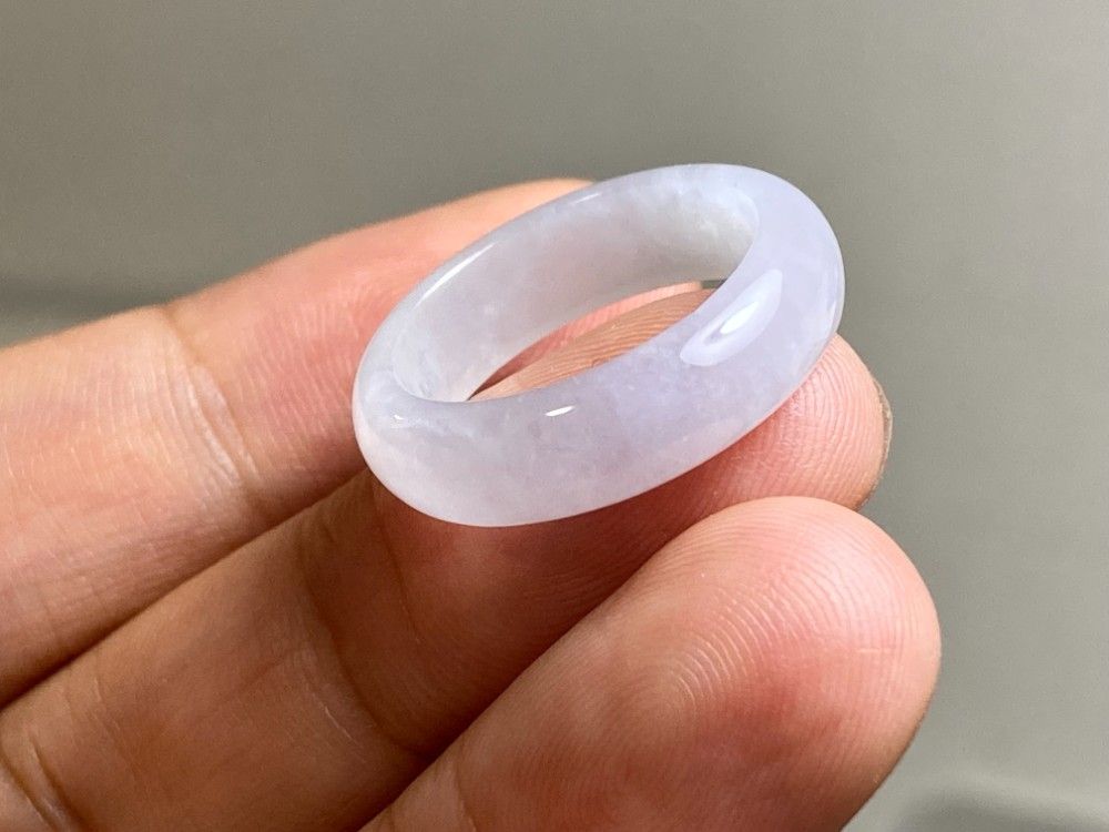 【幅広・特大】ミャンマー産 A貨ラベンダー翡翠 リング 15号 着用感14号前後 L18-96 超薄ピンクラベンダー 氷糯種 13.5号 ヒスイ ミャンマー産 A貨