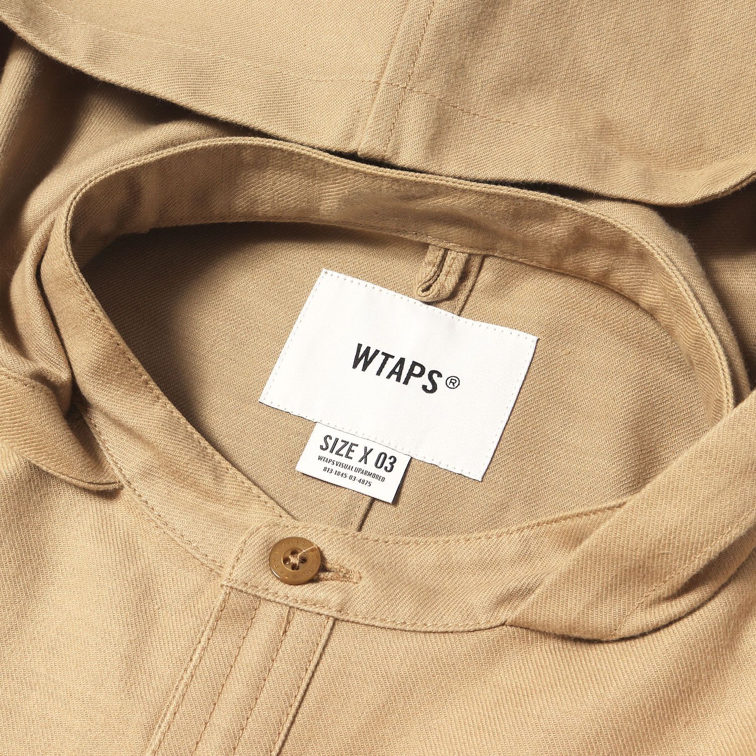 WTAPS ダブルタップス シャツ ベージュ サイズ:L 21AW フード付き