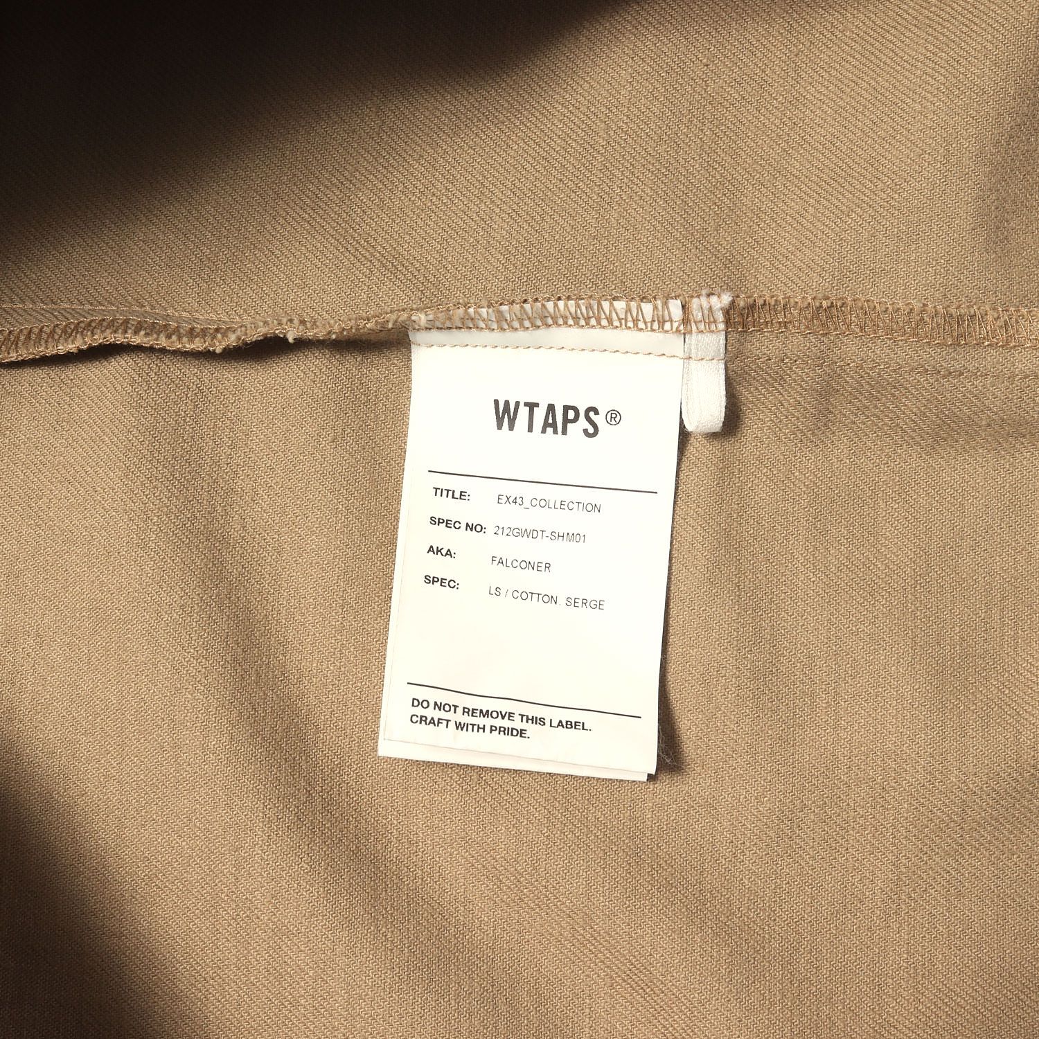 WTAPS ダブルタップス シャツ ベージュ サイズ:L 21AW フード付き