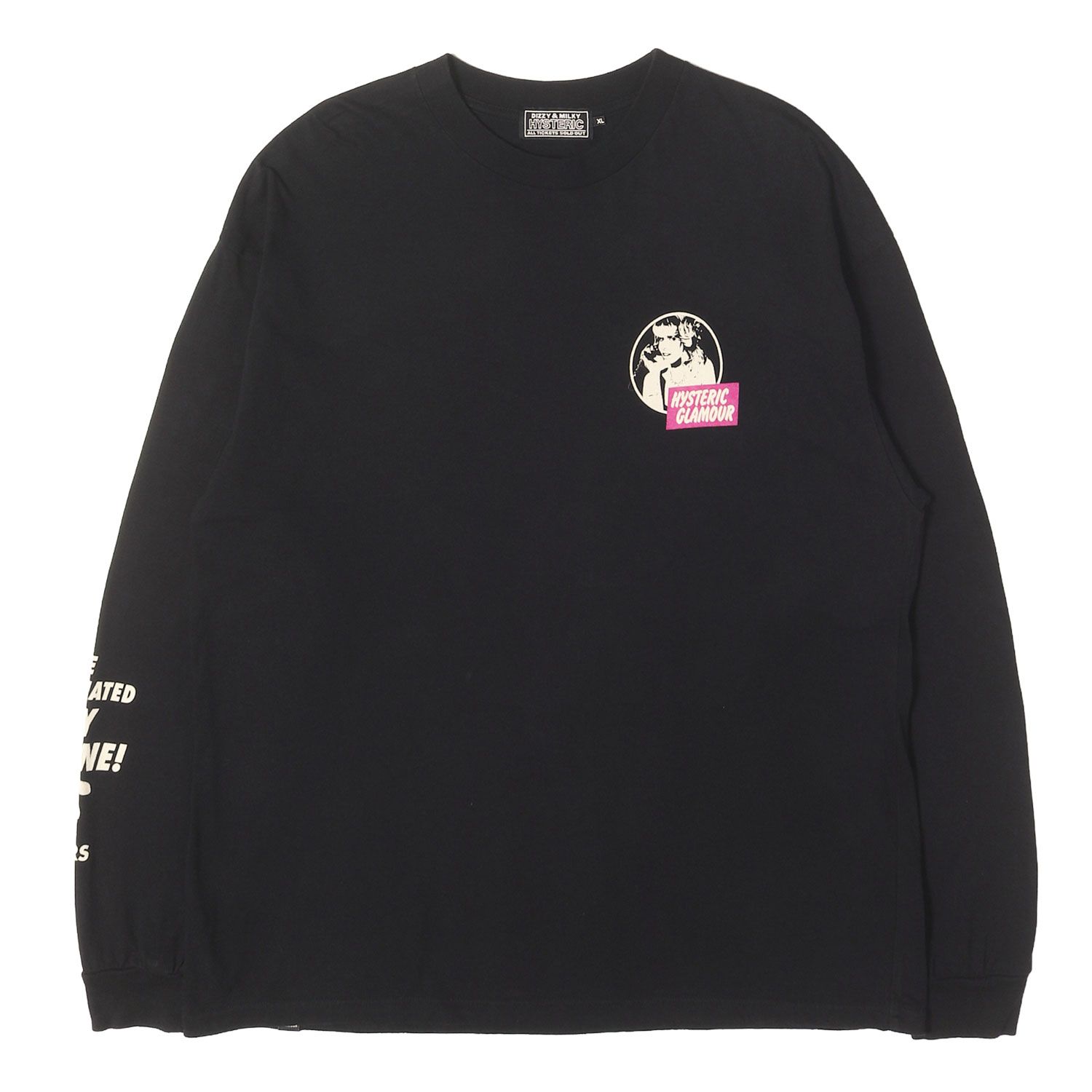 HYSTERIC GLAMOUR ブラック 長袖Tシャツ HYSTERIC GLAMOUR ヒステリックグラマー Tシャツ ブラック 黒 サイズ
