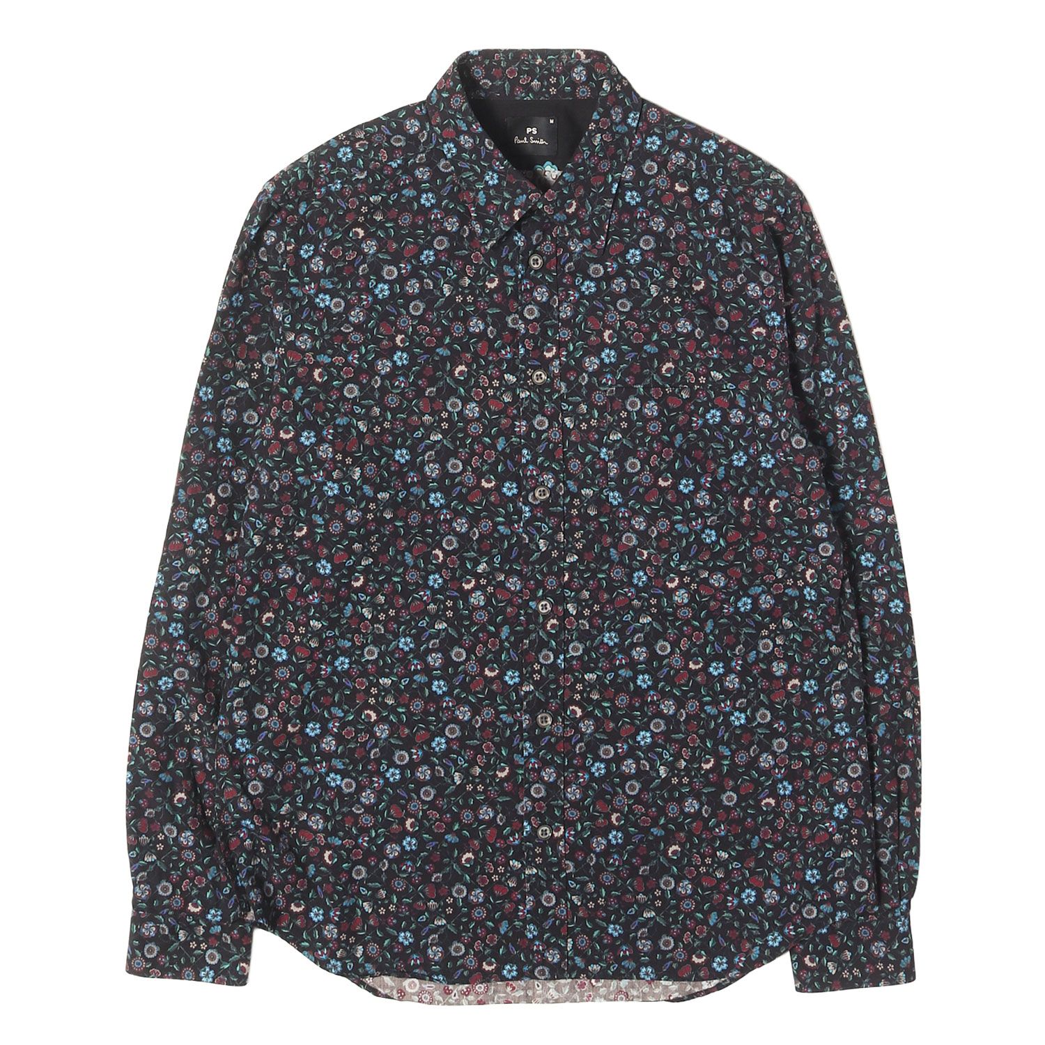 Paul Smith ポールスミス シャツ ブラック マルチカラー サイズ:M 花柄 ブロード ドレスシャツ MADE IN JAPAN トップス カジュアルシャツ 長袖【メンズ】【中古】