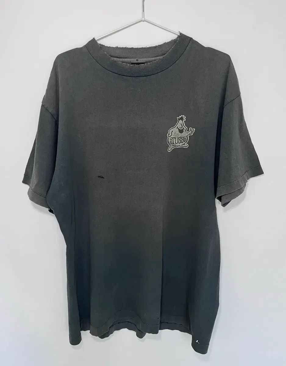 90s STUSSY ステューシー Mr Blob フェイディド DARK GREEN Tシャツ