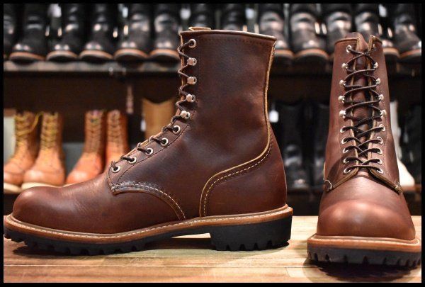 【10.5D 美品 25年】レッドウィング 4585 ロガー ブライアーオイルスリック 茶 ブラウン ８インチハイト ブーツ redwing HOPESMORE【GF268】