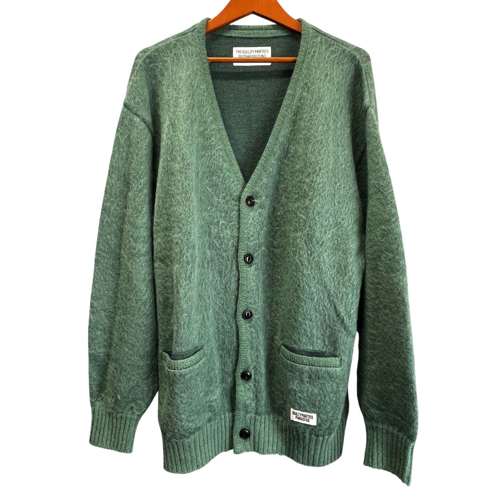 WACKOMARIA　ワコマリア　MOHAIR KNIT CARDIGAN モヘアカーディガン ニットセーター　グリーン　XL