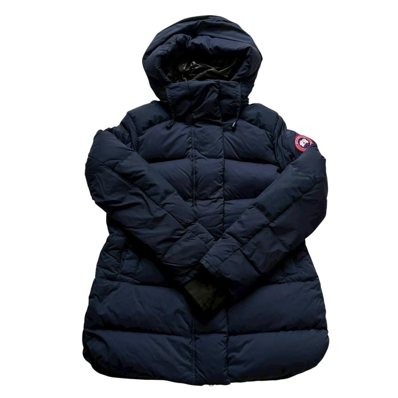 CANADA GOOSE カナダグース ダウンジャケット キッズ　S/P S〜M相当 160/84A 5076LA ネイビー ワッペン付き フード付き 高級ダウン 防寒 アウター