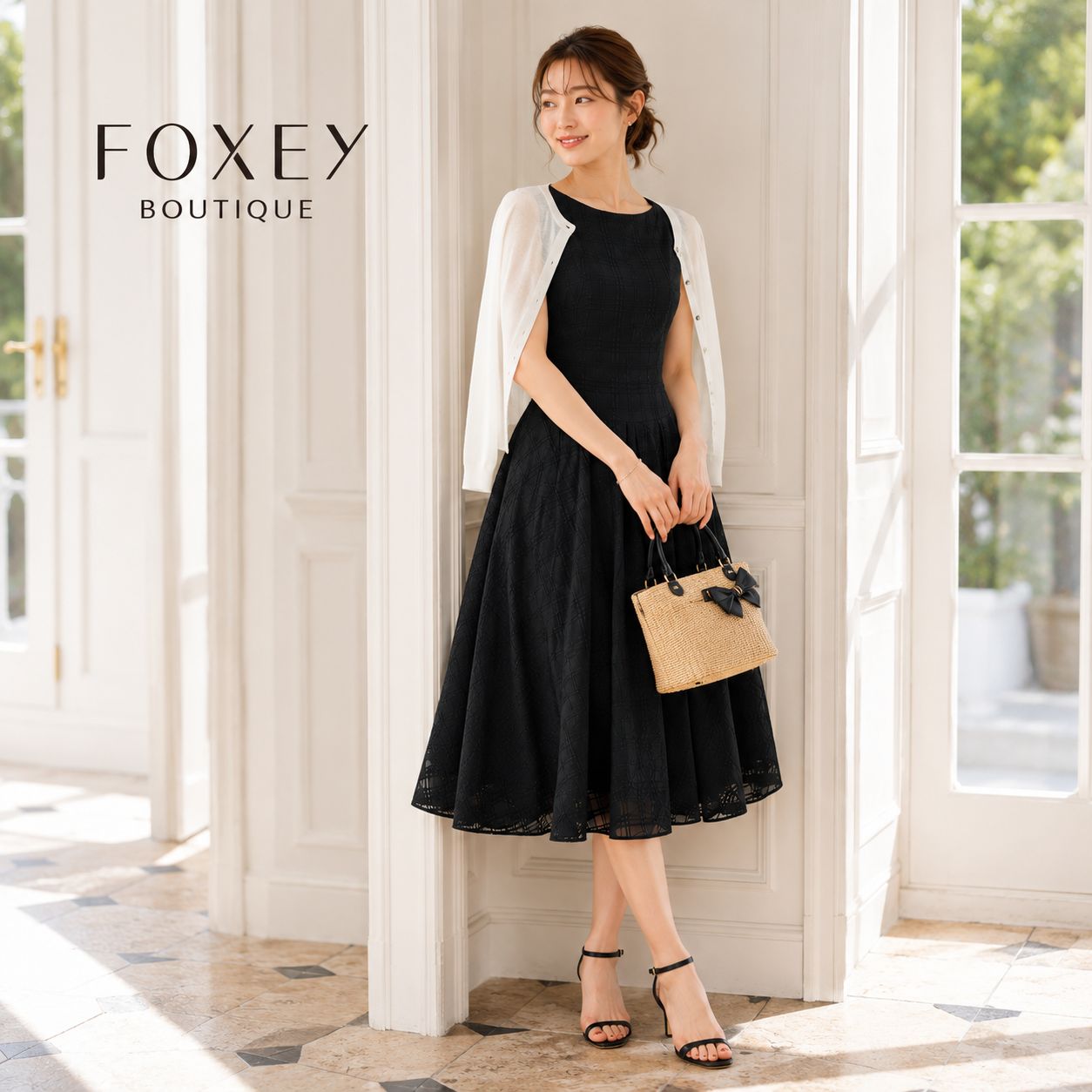 美品 / 参考価格136,000円 究極の漆黒ドレス】FOXEY BOUTIQUE 39557