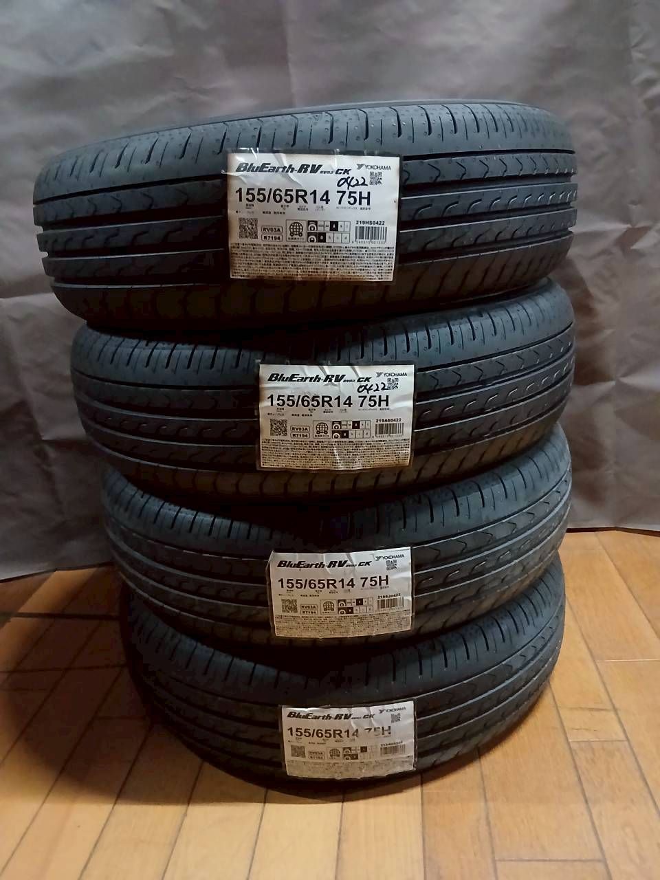 ﾖｺﾊﾏﾀｲﾔ ﾌﾞﾙｰｱｰｽRV03CK 155/65R14 2022年製 4本ｾｯﾄ ☆オク006 - メルカリ