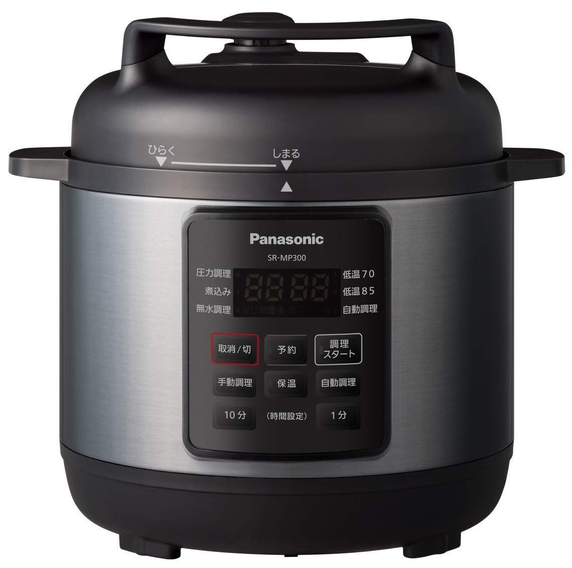 パナソニック 電気圧力鍋 3L 圧力/低温/無水/煮込/自動調理 レシピブック付 温度過昇防止機能 SR-MP300-K [3.0L/オートメニュー数 7]