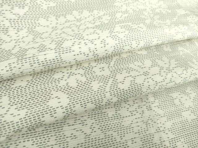 平和屋着物●本場大島紬　白大島　草花文　正絹　逸品　DABE5844ps