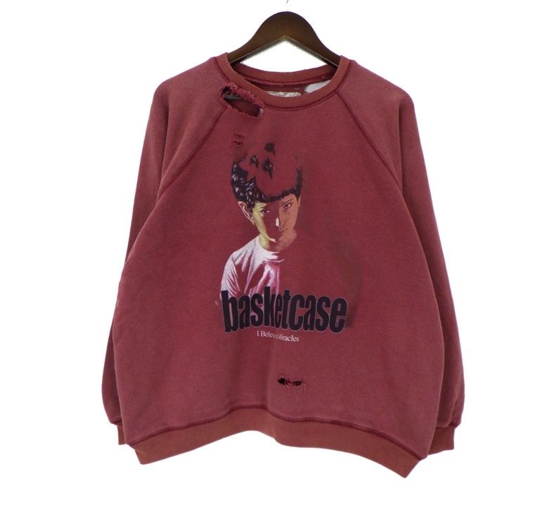 バスケットケースギャラリー Basketcase Gallery 【 MIRACLE CREW NECK MHA24360 】 フロント ボーイ プリント ダメージ 加工 スウェット クルーネック トレーナー　51112