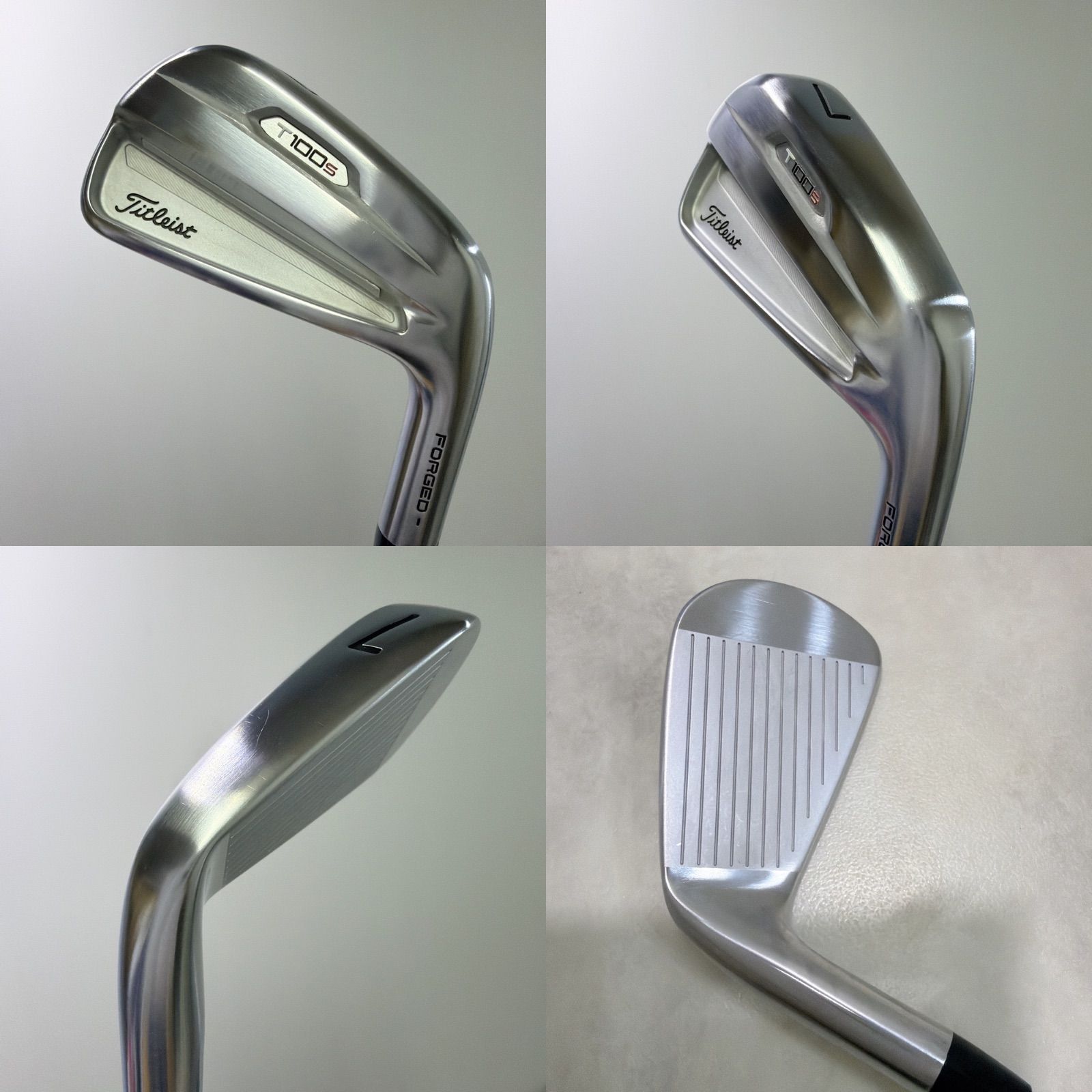 T100S 7番アイアン 純正スチールシャフト フレックスS 新品グリップ 美品 タイトリスト T100S 2021 7番単品アイアン 純正