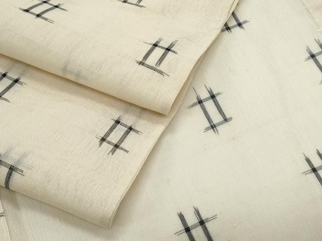 平和屋着物＊夏物　紗紬　井桁絣　正絹　逸品　CABJ0854th