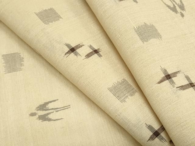 平和屋着物＊夏物　紗紬　琉球絣紋様　正絹　逸品　CABJ0866th