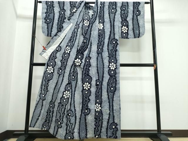 平和屋着物∴夏物 浴衣 有松鳴海絞り 菊唐草間道 綿 逸品 CABJ0176ng