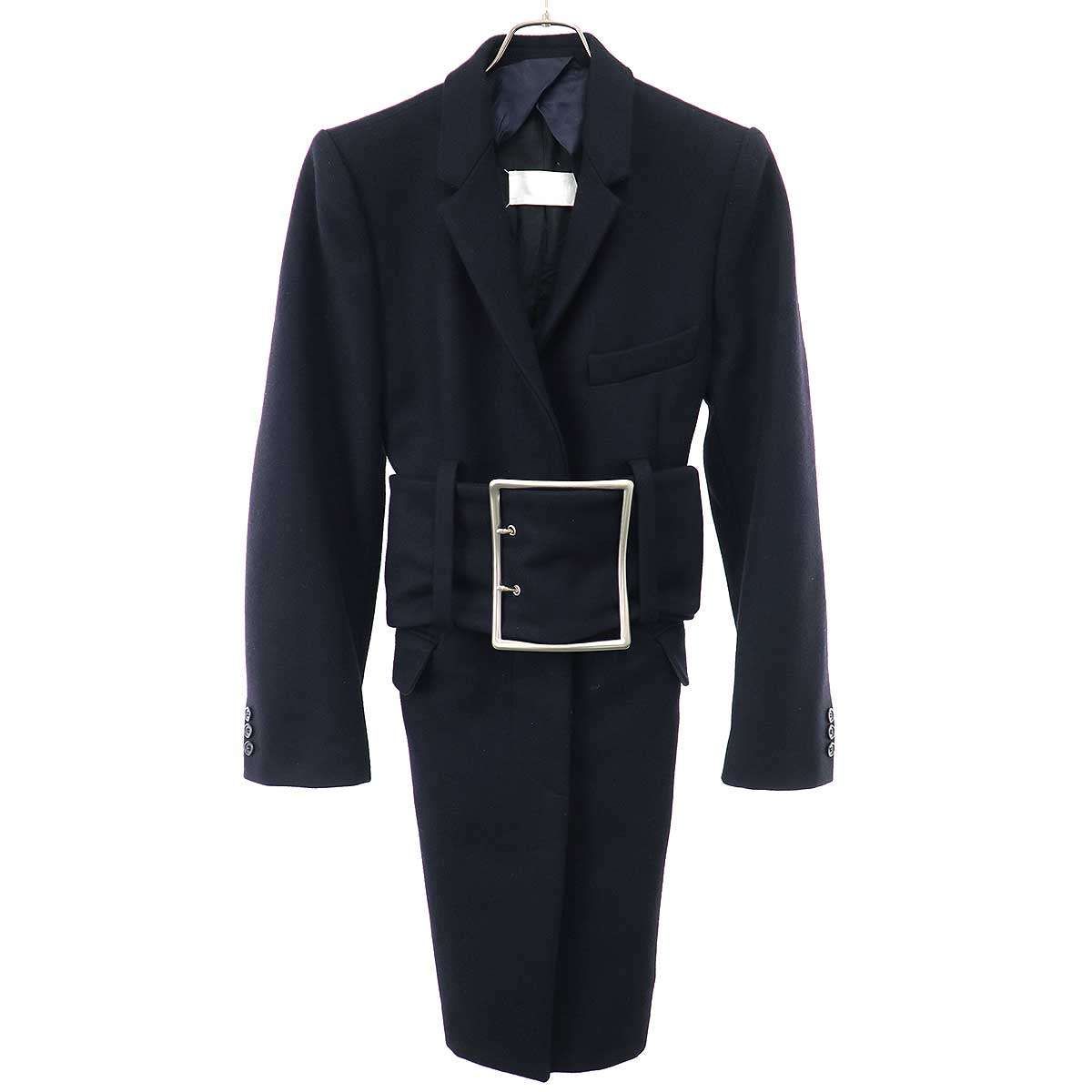 Maison Martin Margiela メゾン マルタン マルジェラ 1996AW Oversized Belt Coat オーベーサイズベルテッド メルトンコート ネイビー 44
