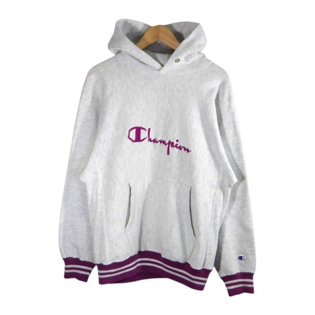 CHAMPION VINTAGE 90s LOGO RW HOODED GREY サイズL USA製