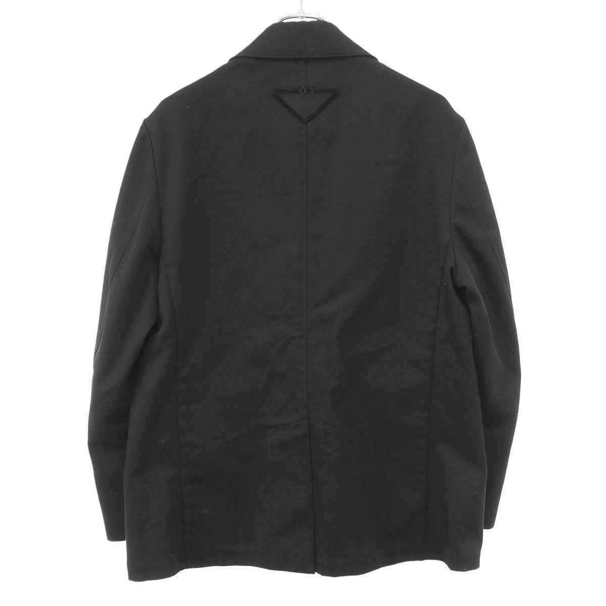 PRADA プラダ シングルコットンテーラードジャケット UGM187 10VM F0002 ブラック 48 PRADA プラダ シングルコットンテーラードジャケット UGM187 10VM