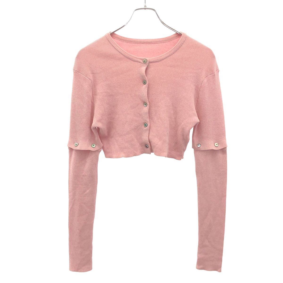 little Suzie リトルスージー COTTON RIB KNIT DETACHABLE CARDIGAN カーディガン ls62577K ピンク F