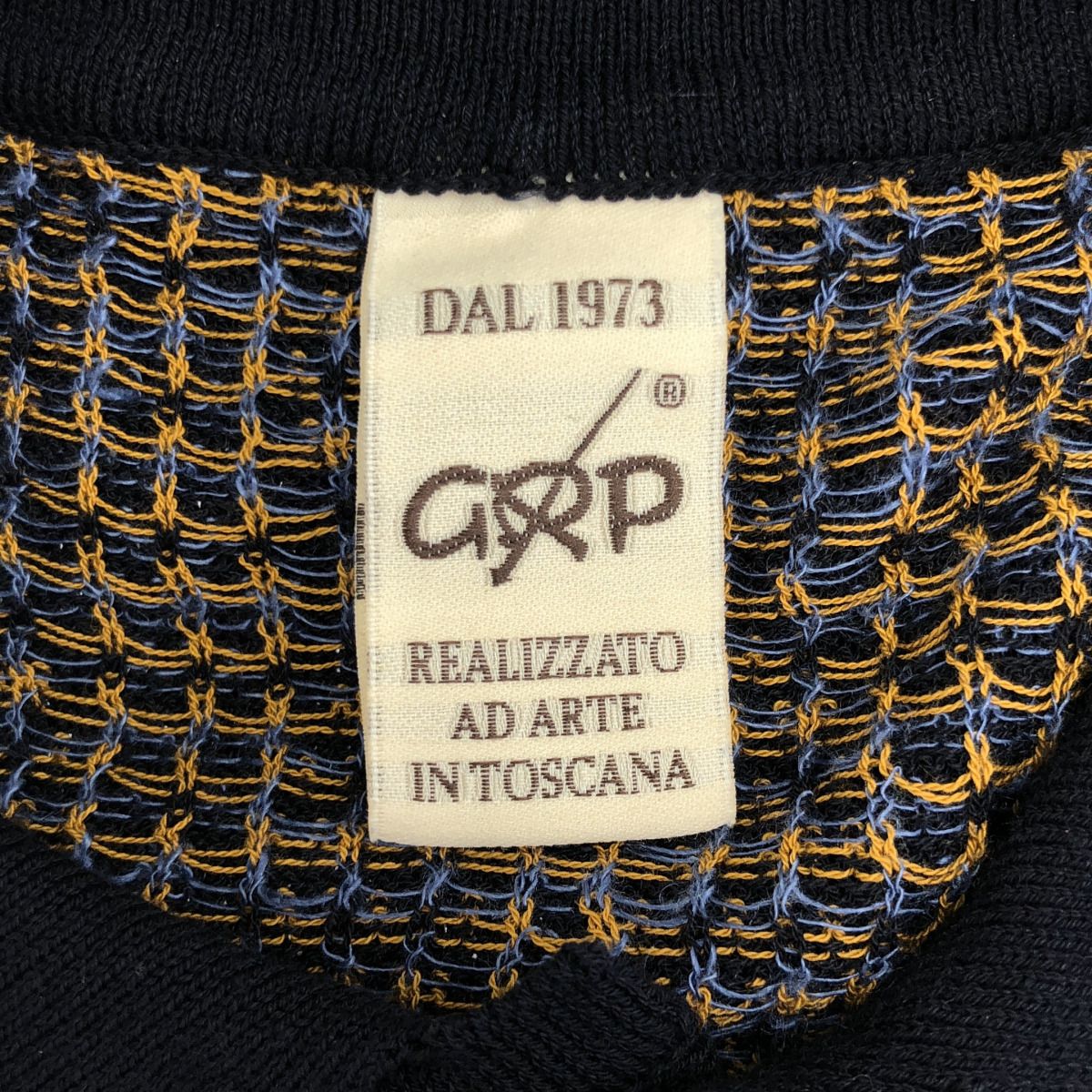 GRP ジーアールピー コットンリネン ショートスリーブニットポロシャツ  ネイビー イエロー Ⅲ ニット セーター GRP SHIPS（シップス） SHIPS:「洗濯機可能⁄接触冷感