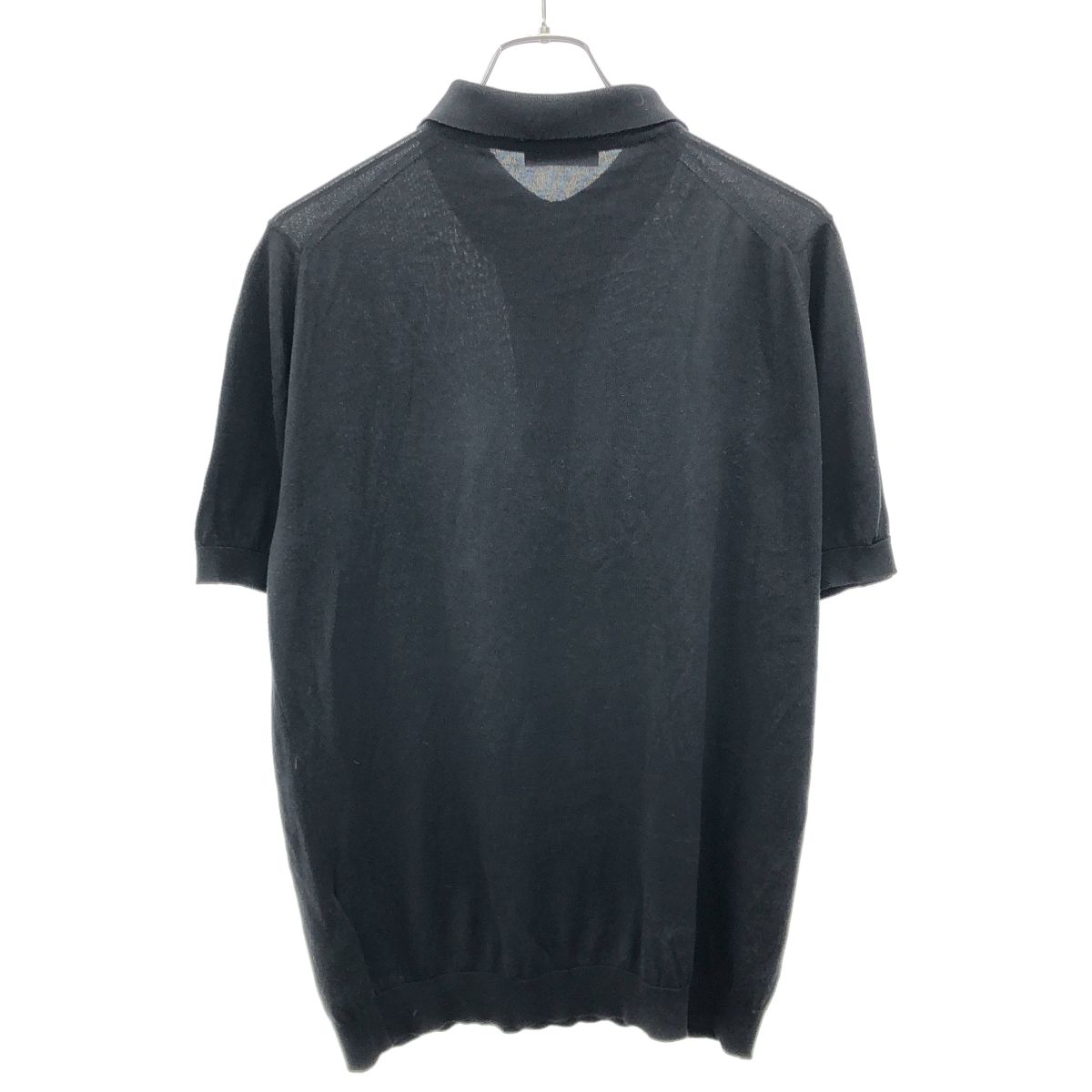 JOHN SMEDLEY ジョンスメドレー コットンニットポロシャツ ブラック L