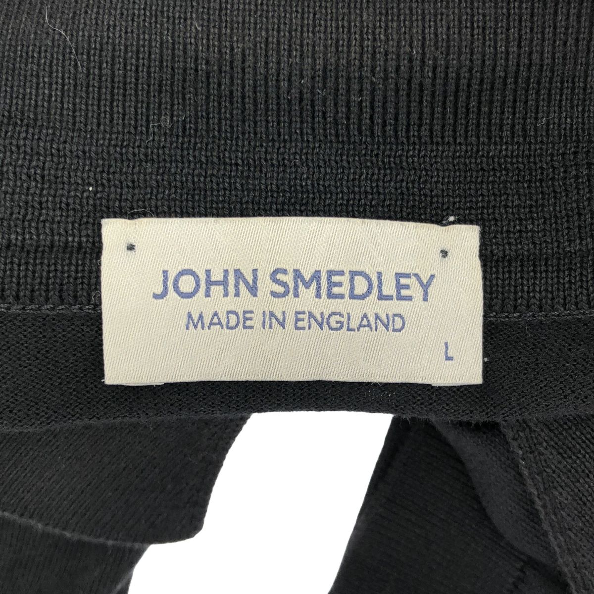 JOHN SMEDLEY ジョンスメドレー コットンニットポロシャツ ブラック L