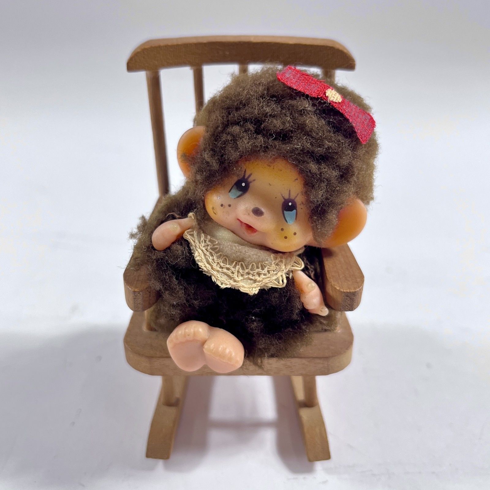 レア‼️昭和レトロ　ブルーアイ　モンチッチ　ロッキングチェアー ☆ 希少 レア 昭和レトロ monchhichi モンチッチ ぬいぐるみ 椅子