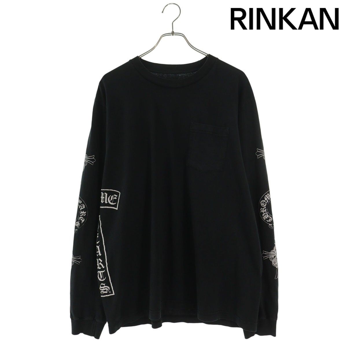 K*K様 Chrome Hearts ブラック 長袖カットソー M クロムハーツ CH L⁄S Chrome Hearts ⁄1 - 0 L ネックロゴプリント長袖