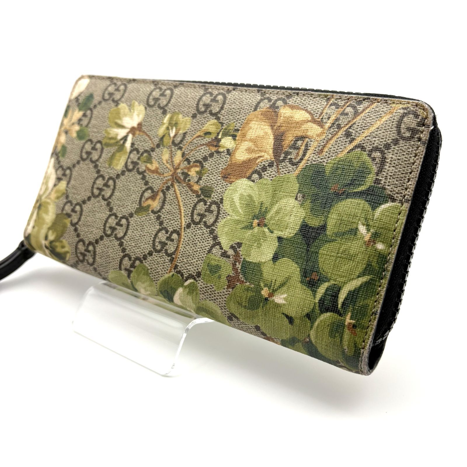 美品 】GUCCI グッチ GGスプリーム ブルームス ラウンドファスナー 長
