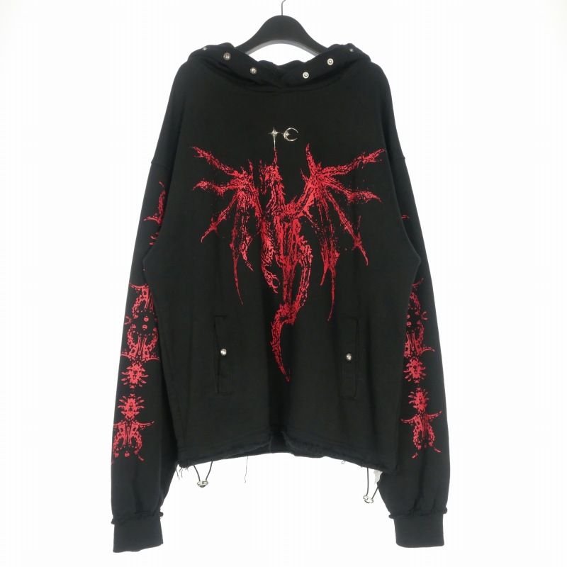 サグクラブ Thug Club Dragon Stud Hoodie ドラゴン スタッズ フーディ パーカー 長袖 2 ブラック 黒
