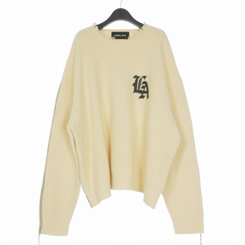 リベラルアーツ LIBERAL ARTS 22AW DAMAGE KNIT ダメージ加工 ニット セーター 長袖 F ベージュ LA-KN-02