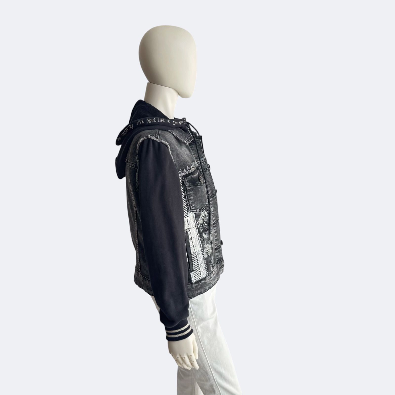 Desigual デシグアル デニムジャケット ブラック ブルゾン フード 