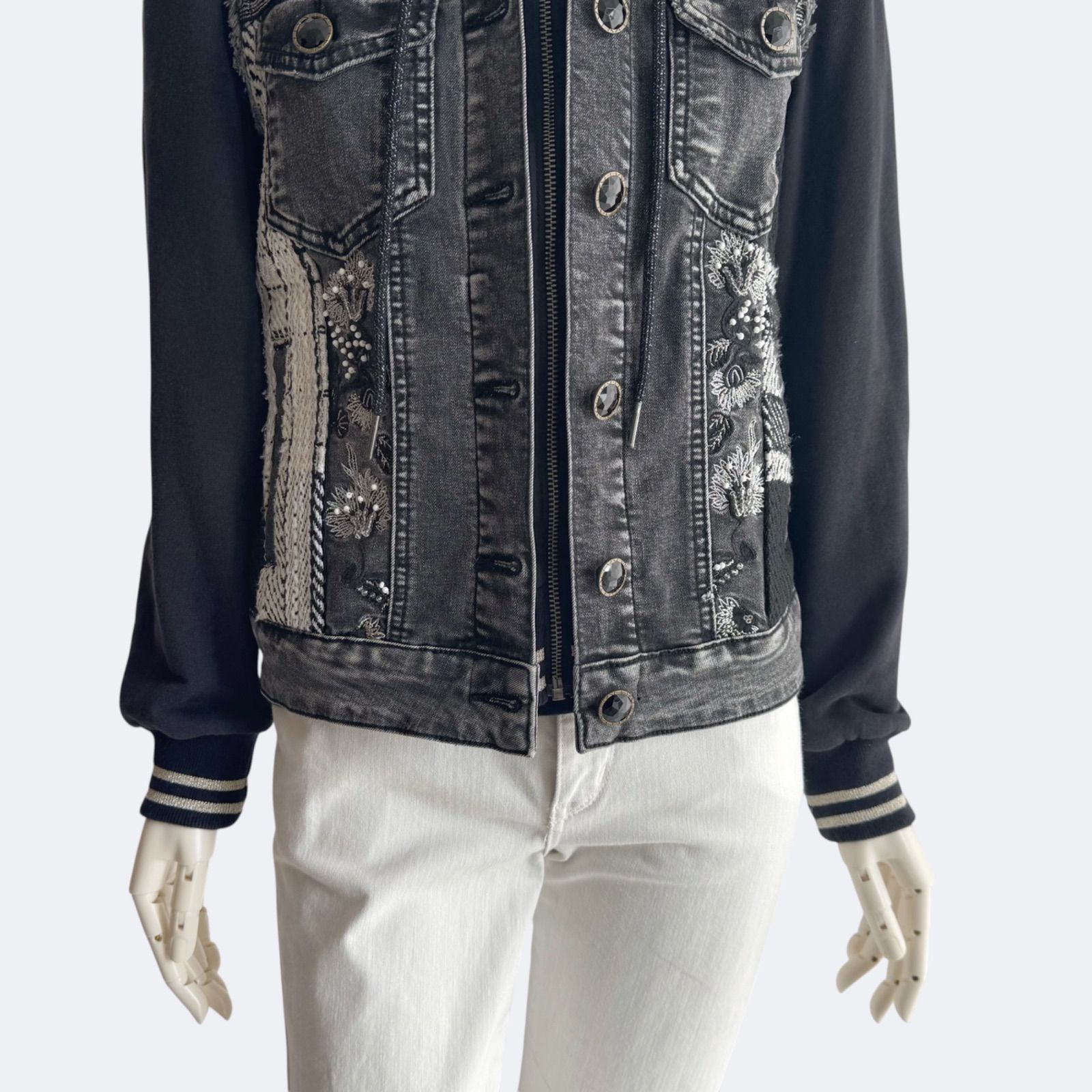 Desigual デシグアル デニムジャケット ブラック ブルゾン フード 