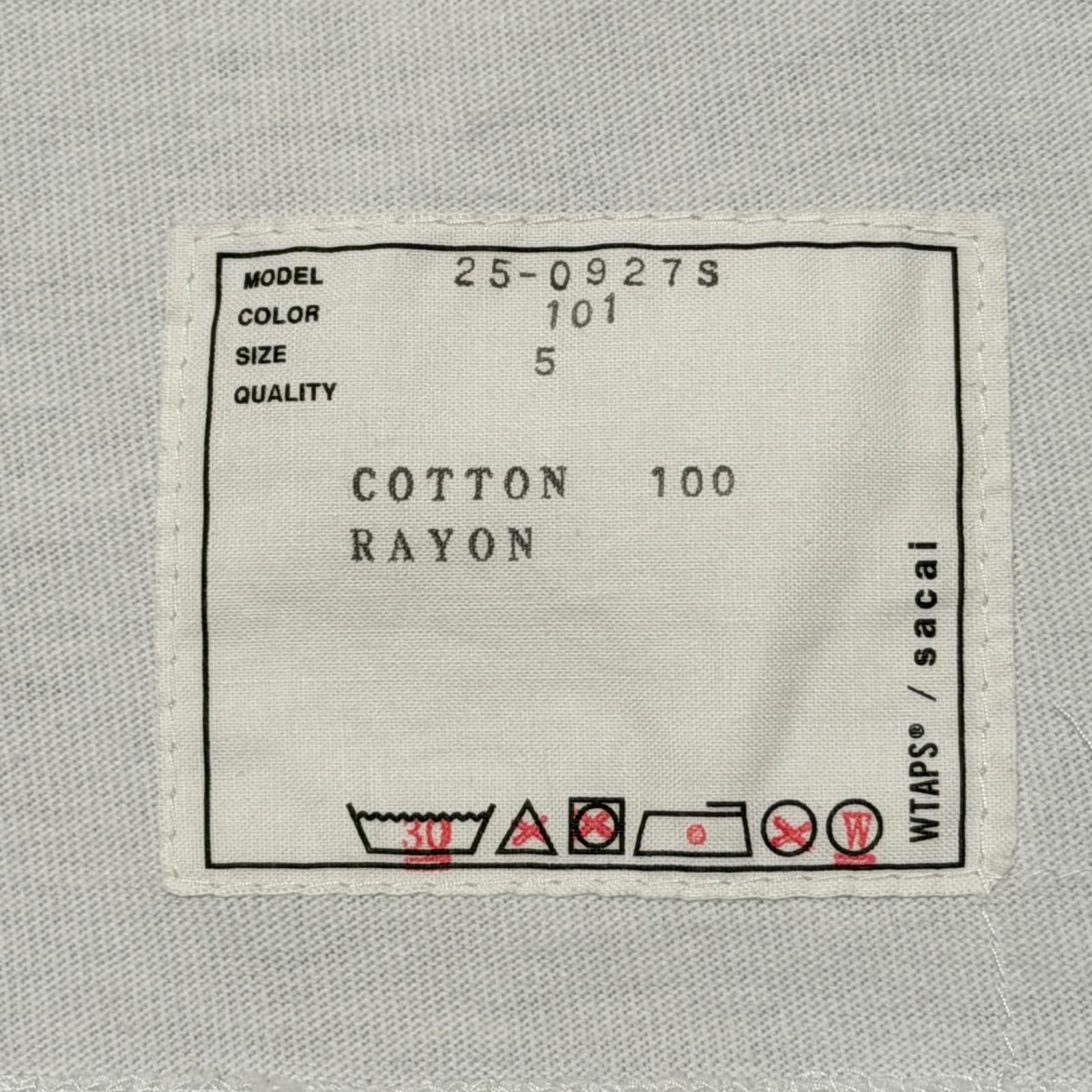 sacai × WTAPS Flock Print T-Shirt / SS / Cotton フロックプリントT