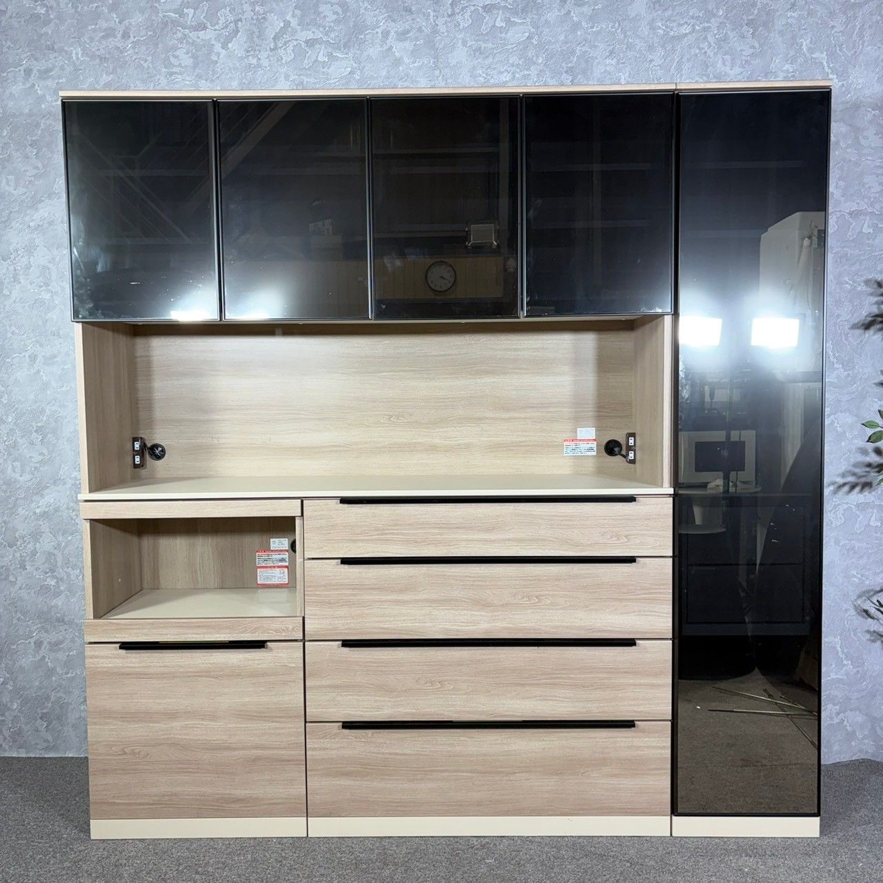 美品 希少 綾野製作所 アリシア 食器棚 160cm+40cm キッチンボード