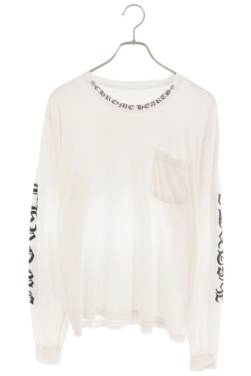 クロムハーツ CH L/S /1 ネック袖ロゴプリント長袖カットソー メンズ M