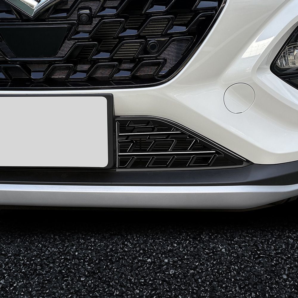 スズキ Suzuki フロンクス FRONX 2024年モデル フロント下部グリル用ガーニッシュ 2点セット ピアノブラック ABS製 貼り付け式 外装保護 ドレスアップ