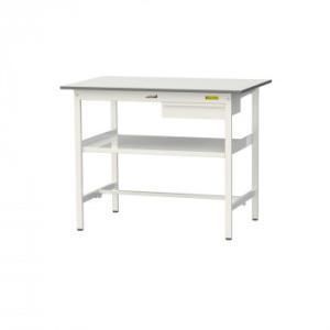 【新品・5営業日で発送】COMOLIFE コモライフ 山金工業(YamaTec) SUPH-1275UF-WW ワークテーブル 150シリーズ 固定(H950mm)(中間棚板・キャビネット付き) (2291778)