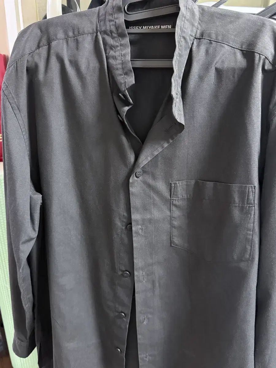 ISSEY MIYAKE イッセイミヤケ マン マンダリンカラー シャツ 3サイズ ブラック