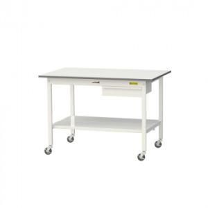 【新品・5営業日で発送】COMOLIFE コモライフ 山金工業(YamaTec) SUPC-1275UTT-WW ワークテーブル 150シリーズ 移動(H825mm)(全面棚板・キャビネット付き) (2291678)