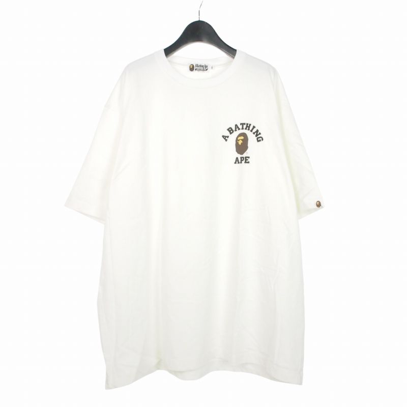アベイシングエイプ A BATHING APE ロゴプリント Tシャツ カットソー 半袖 2XL ホワイト 白 001CSJ201006M