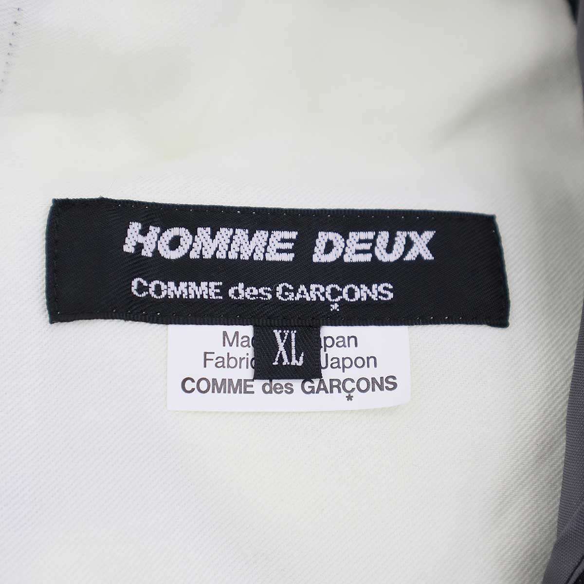 COMME des GARCONS HOMME DEUX コムデギャルソンオムドゥ 26SS ストライプウールイージースラックスパンツ DQ-P028 チャコールグレー XL COMME des GARCONS HOMME DEUX コムデギャルソンオムドゥ 26SS