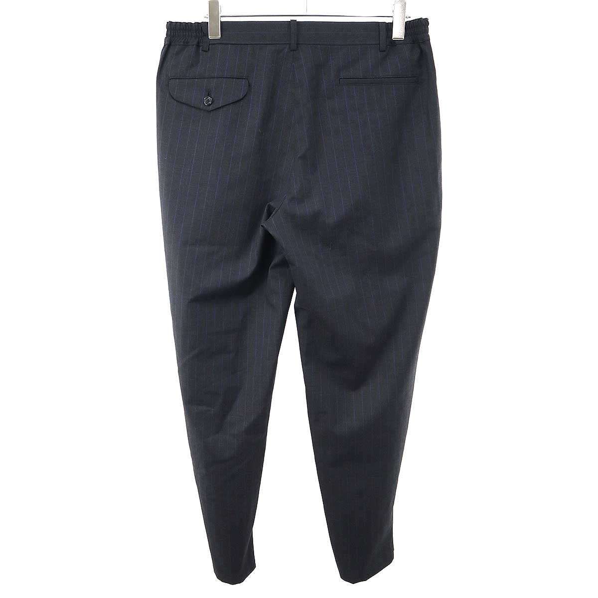 COMME des GARCONS HOMME DEUX コムデギャルソンオムドゥ 26SS ストライプウールイージースラックスパンツ DQ-P028 チャコールグレー XL COMME des GARCONS HOMME DEUX コムデギャルソンオムドゥ 26SS