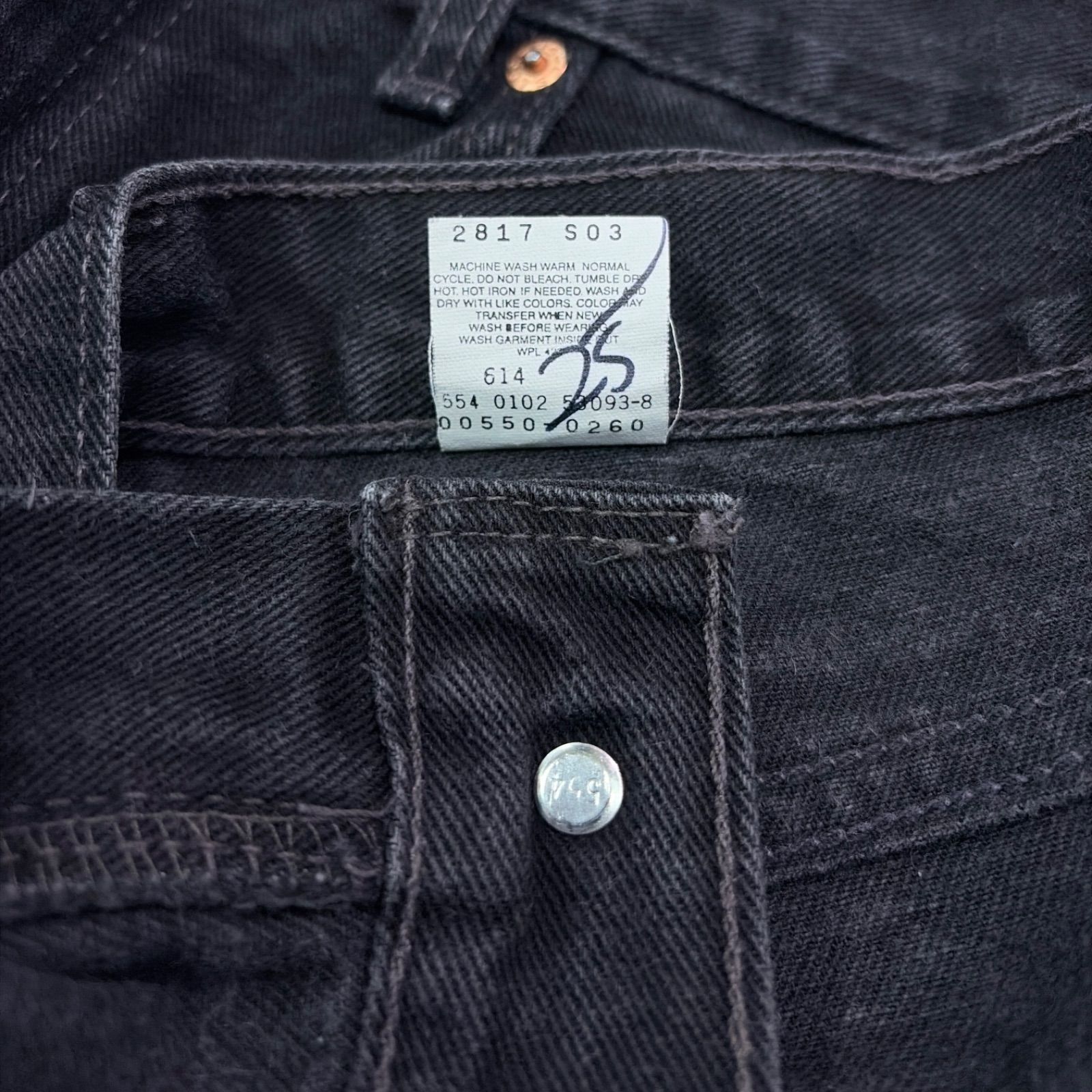 00s LEVIS リーバイス 550 ブラックデニム パンツ USA製 後染め - メルカリ