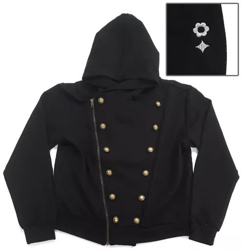 【中古】衣類 天堂真矢 モデル スタァライト ライダースパーカー ブラック×グレー Lサイズ 「少女☆歌劇 レヴュースタァライト×earth music＆ecology Japan Label」