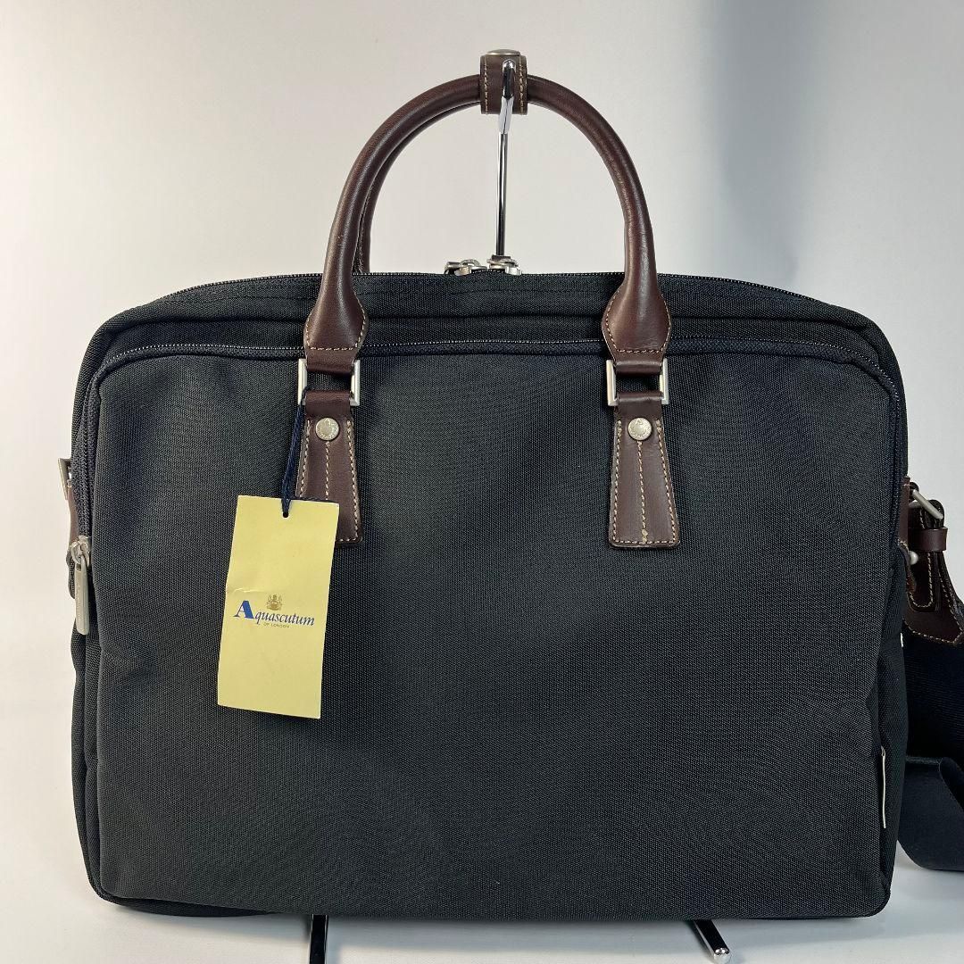 未使用品　Aquascutum　2way　日本製　ビジネスバッグ　ブラック