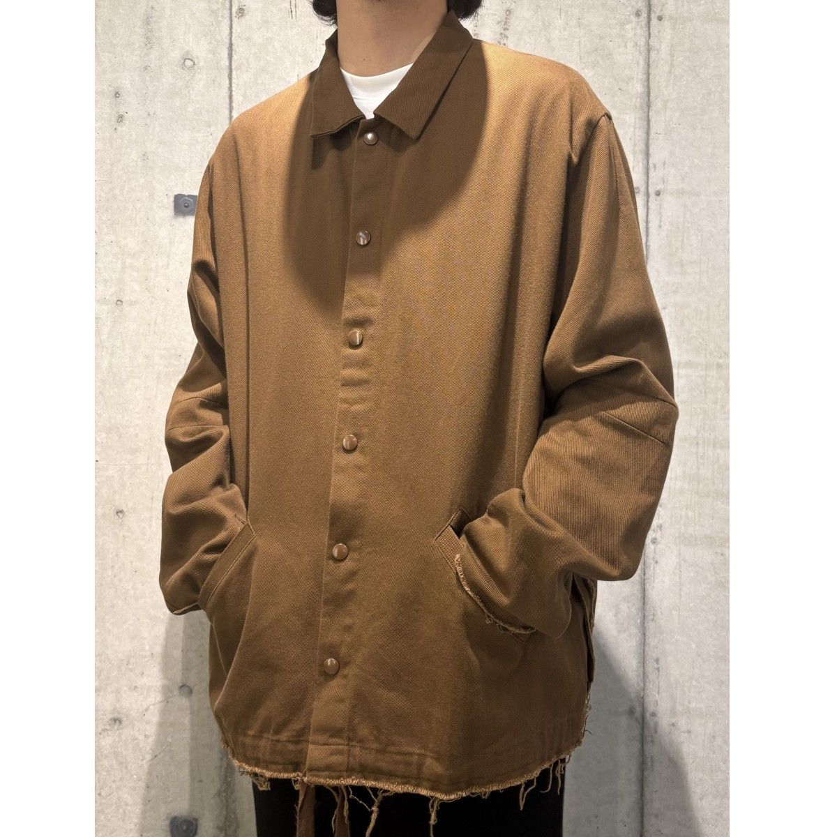 UNDERCOVER 25AW ほつれコーチジャケット ウォッシュ加工カットオフ 