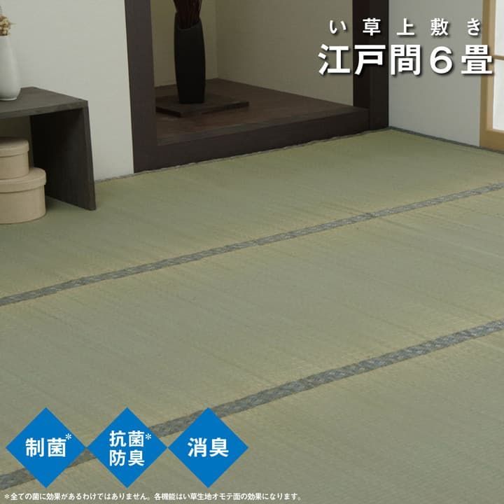 【10%OFFセール】い草上敷カーペットコバガードい草上敷261×352cm江戸間6畳