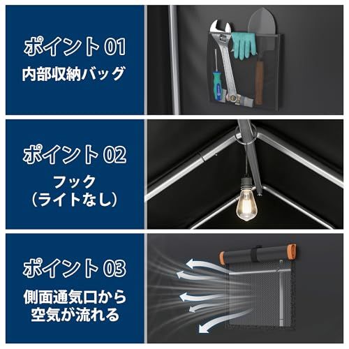 COVERONICS サイクルハウス 2台用 自転車置き場 屋外 バイクガレージ