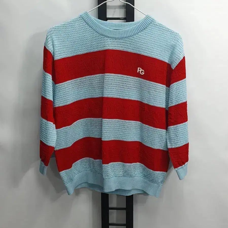 パーリーゲイツ ニット 7分袖 23ss ストライプ ブルー 9,389円